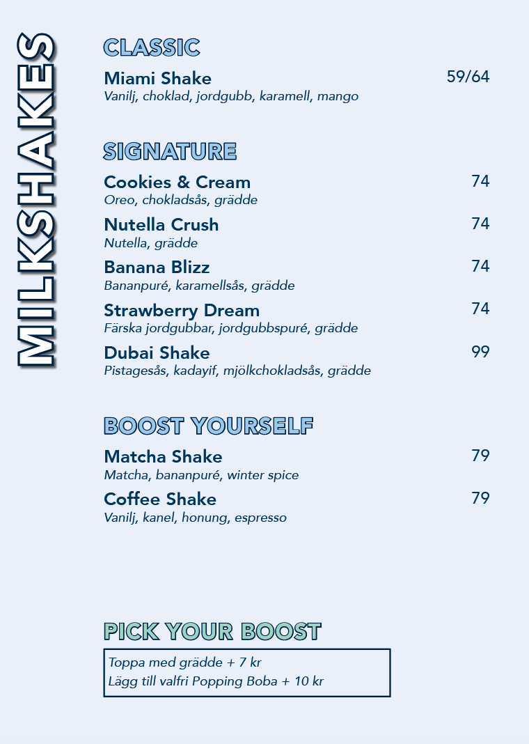 Milkshakes